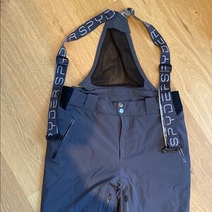 Spyder Charcoal Men's Pants with Branded Suspenders BORIMO